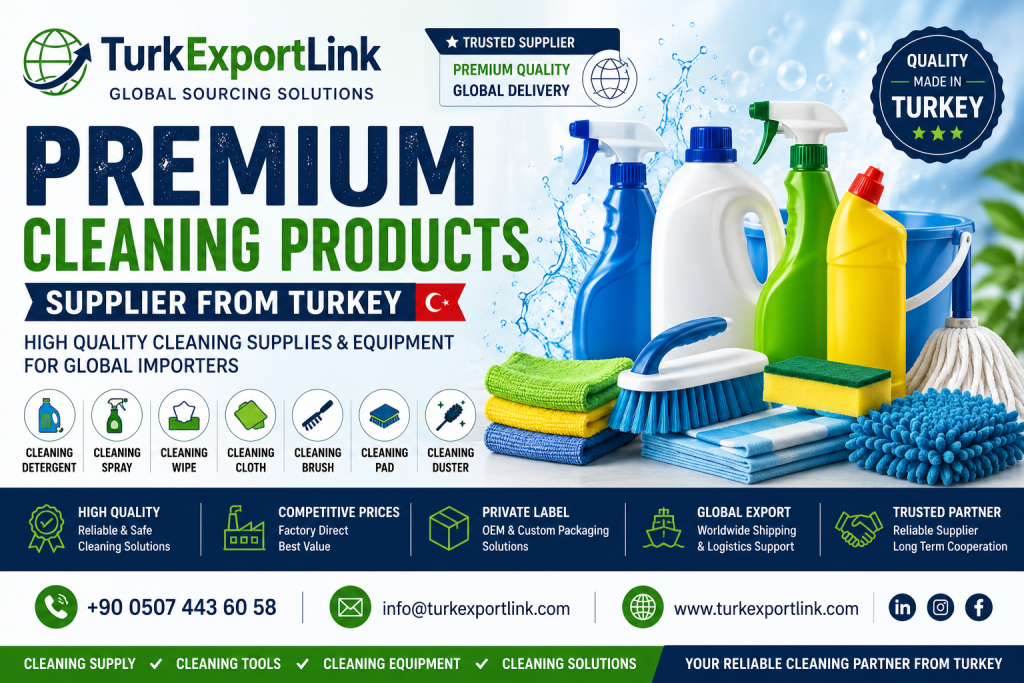 High quality cleaning products and industrial cleaning supplies manufactured in Turkey for worldwide export operations.